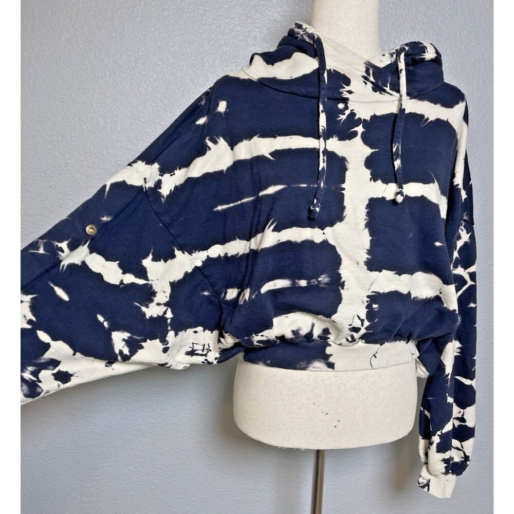 Young Fabulous & Broke tie dyed oversized hooded shirt womens S/M boho 70s
